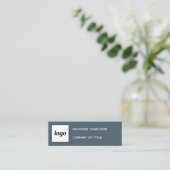 Eenvoudig logo en QR-code antracietgrijs Mini Visitekaartje (Staand voorkant)