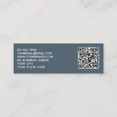 Eenvoudig logo en QR-code antracietgrijs Mini Visitekaartje (Achterkant)