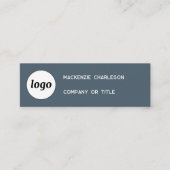 Eenvoudig logo en QR-code antracietgrijs Mini Visitekaartje (Voorkant)