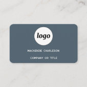 Eenvoudig logo en QR-code antracietgrijs Visitekaartje (Voorkant)