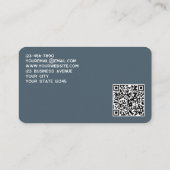 Eenvoudig logo en QR-code antracietgrijs Visitekaartje (Achterkant)