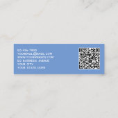 Eenvoudig Logo en QR Code Blauw Mini Visitekaartje (Achterkant)