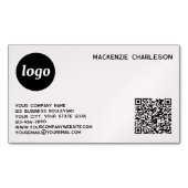 Eenvoudig Logo en QR Code Blush Roze Magnetisch Visitekaartje (Voorkant)