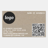 Eenvoudig Logo en QR Code Bruin Document Rechthoekige Sticker (Voorkant)
