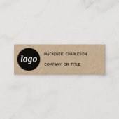 Eenvoudig Logo en QR Code Kraft Mini Visitekaartje (Voorkant)