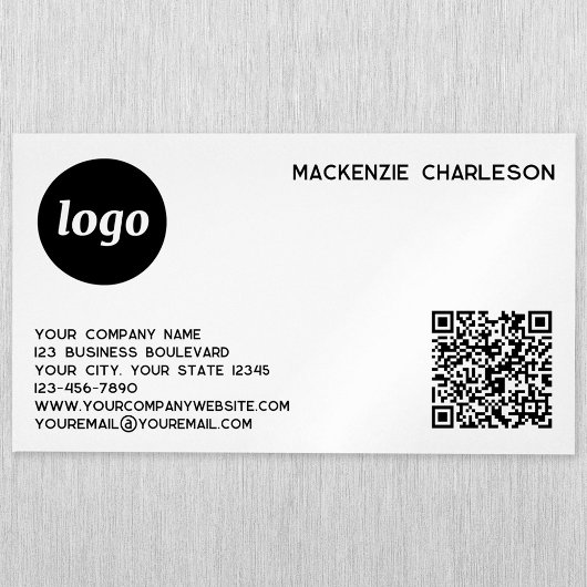 Eenvoudig logo en QR-code Magnetisch Visitekaartje