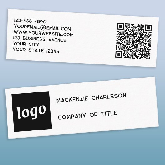 Eenvoudig logo en QR-code Mini Visitekaartje