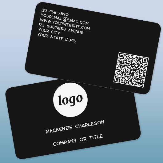 Eenvoudig logo en QR-code Visitekaartje