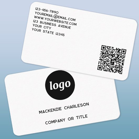 Eenvoudig logo en QR-code Visitekaartje