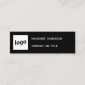Eenvoudig logo en QR-code zwart Mini Visitekaartje (Voorkant)