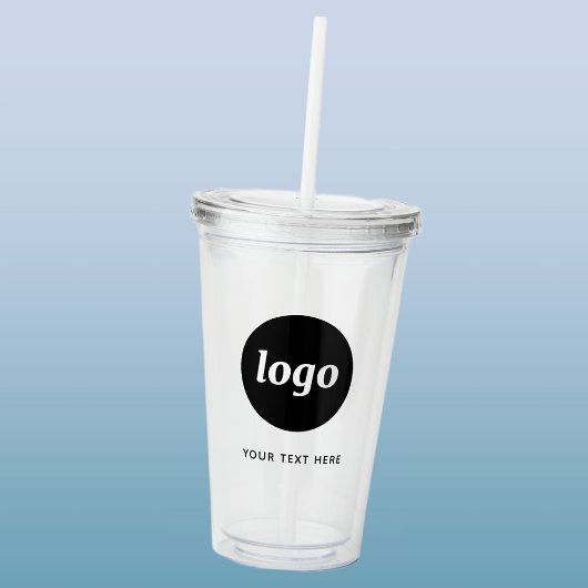 Eenvoudig logo en tekst bedrijf acryl drinkbeker