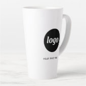 Eenvoudig logo en tekst bedrijf latte mok (Rechterhoek)