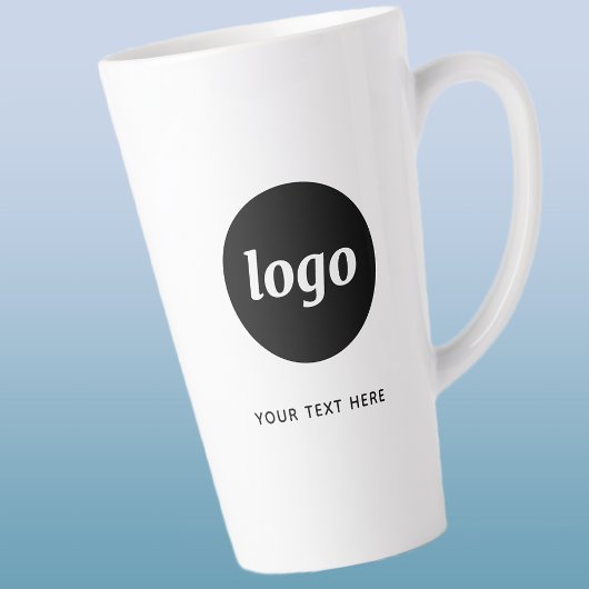 Eenvoudig logo en tekst bedrijf latte mok