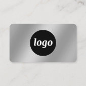 Eenvoudig logo en tekst zilver effect visitekaartje (Achterkant)