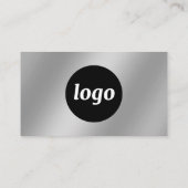 Eenvoudig logo en tekst zilver effect visitekaartje (Achterkant)