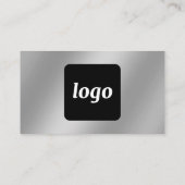 Eenvoudig logo en tekst zilver effect visitekaartje (Achterkant)