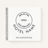 Eenvoudig Logo Hotel Naam QR Code Elke kleur Notitieboek (Voorkant)