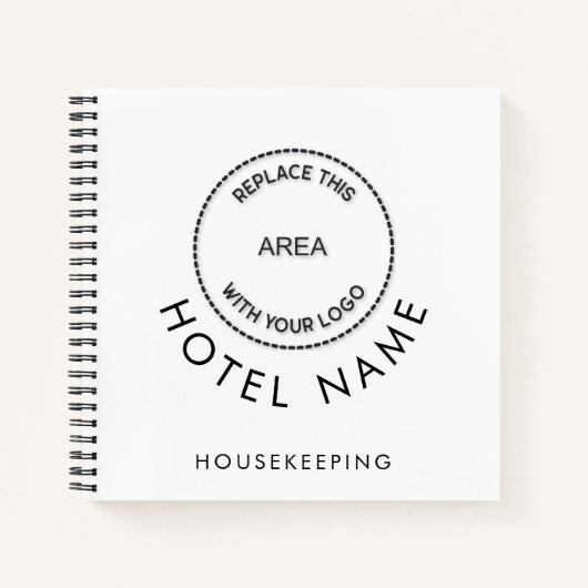 Eenvoudig Logo Hotel Naam QR Code Elke kleur Notitieboek (Voorkant)