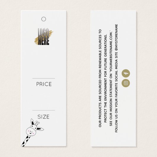 Eenvoudig Logo label winkelprijs Mini Visitekaartjes (Voorkant /achterkant)