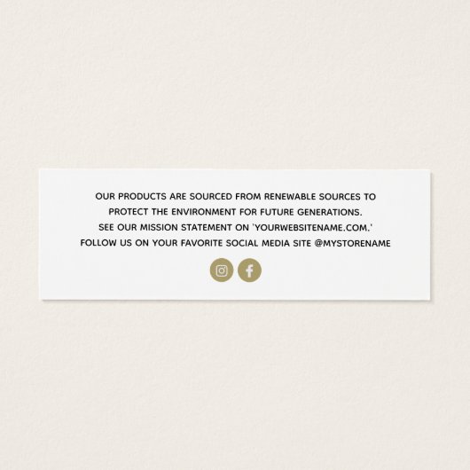 Eenvoudig Logo label winkelprijs Mini Visitekaartjes (Achterkant)