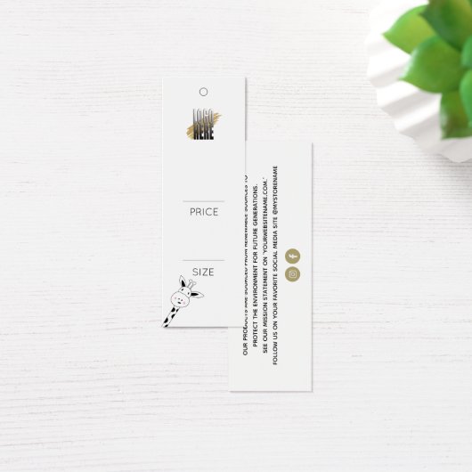 Eenvoudig Logo label winkelprijs Mini Visitekaartjes (Bureau)