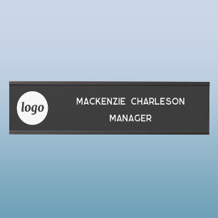 Eenvoudig logo met aangepaste tekst Zwart Zakelijk Deurbordje