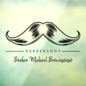 Eenvoudig logo met herderssnor raamsticker (Vel 3)