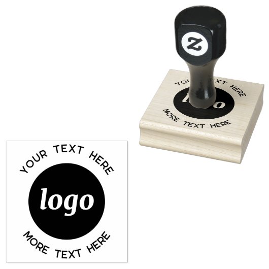 Eenvoudig logo met tekst bedrijf rubberstempel (Gestempeld)