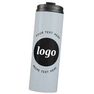Eenvoudig logo met tekst poederblauw bedrijf thermosbeker