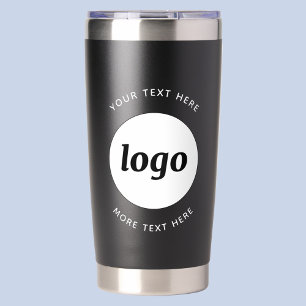 Eenvoudig logo met tekst Zakelijke promotie Geïsoleerde Drinkbeker