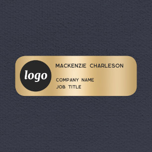 Eenvoudig Logo Minimalistisch Goud Effect Naamplaatje