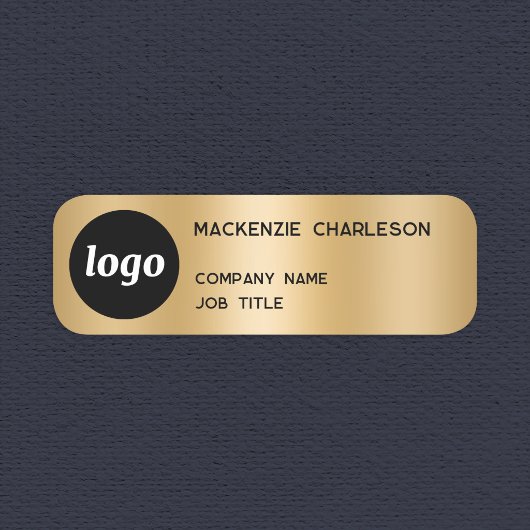 Eenvoudig Logo Minimalistisch Goud Effect Naamplaatje
