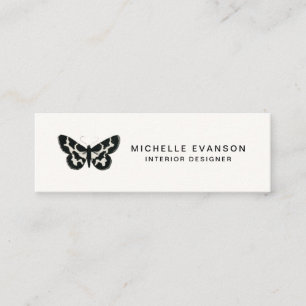 Eenvoudig Logo minimalistisch zwart-wit Butterfly Mini Visitekaartje