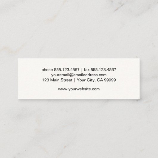 Eenvoudig Logo minimalistisch zwart-wit Butterfly Mini Visitekaartje (Achterkant)