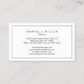 Eenvoudig Logo monogram minimalistisch zwart-wit Visitekaartje (Achterkant)