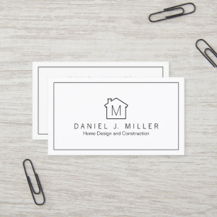 Eenvoudig Logo monogram minimalistisch zwart-wit Visitekaartje