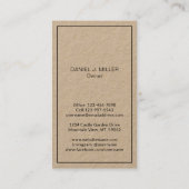 Eenvoudig Logo monogram - Verticaal Kraft & Zwart Visitekaartje (Achterkant)