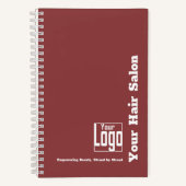 Eenvoudig Logo Motto Bourgondië Witte Haarsalon Notitieboek (Voorkant)