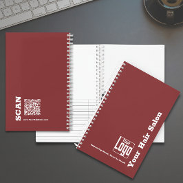 Eenvoudig Logo Motto Bourgondië Witte Haarsalon Notitieboek