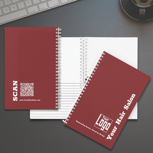 Eenvoudig Logo Motto Bourgondië Witte Haarsalon Notitieboek