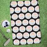 Eenvoudig Logo- of fotoherhalingspatroon Golfhanddoek<br><div class="desc">Creëer uw eigen aangepaste kleur golfhanddoek met uw logo of voorgesneden foto, kunstwerk of afbeelding in een herhalend patroon te gebruiken voor promotie of marketing van uw golfbaan of club, herkennen golfclub competitie of teamleden, creëer een speciaal cadeau voor een golfliefhebber, enz. Het voorbeeld show een bewerkbare zwarte achtergrond. Wijzig...</div>