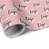Eenvoudig logo patroon voor zakelijk kantoor - Roz Cadeaupapier (Rol Hoek)