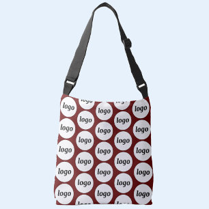Eenvoudig Logo Patroon Zakelijk Wijnrood Crossbody Tas