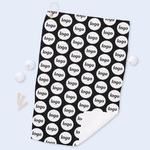 Eenvoudig Logo Patroon Zakelijke Promotie Zwart Golfhanddoek
