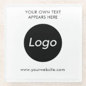 Eenvoudig Logo Professioneel Bedrijf Glazen Onderzetter (Voorkant)