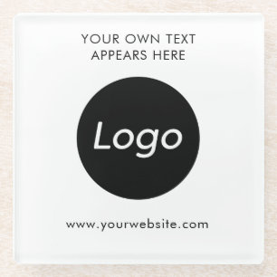 Eenvoudig Logo Professioneel Bedrijf Glazen Onderzetter