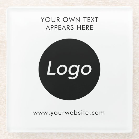 Eenvoudig Logo Professioneel Bedrijf Glazen Onderzetter (Voorkant)