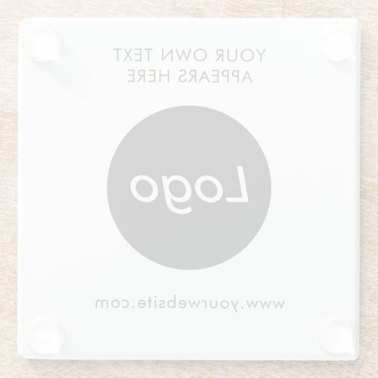 Eenvoudig Logo Professioneel Bedrijf Glazen Onderzetter (Achterkant)