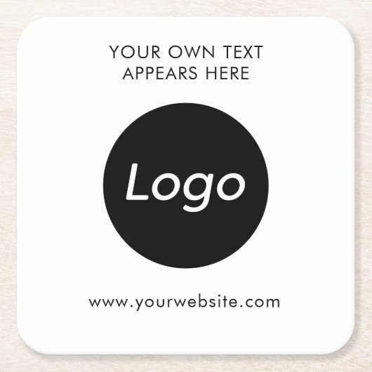 Eenvoudig Logo Professioneel Bedrijf Kartonnen Onderzetters (Voorkant)