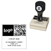 Eenvoudig Logo QR Code Company Return Address Rubberstempel (Gestempeld)